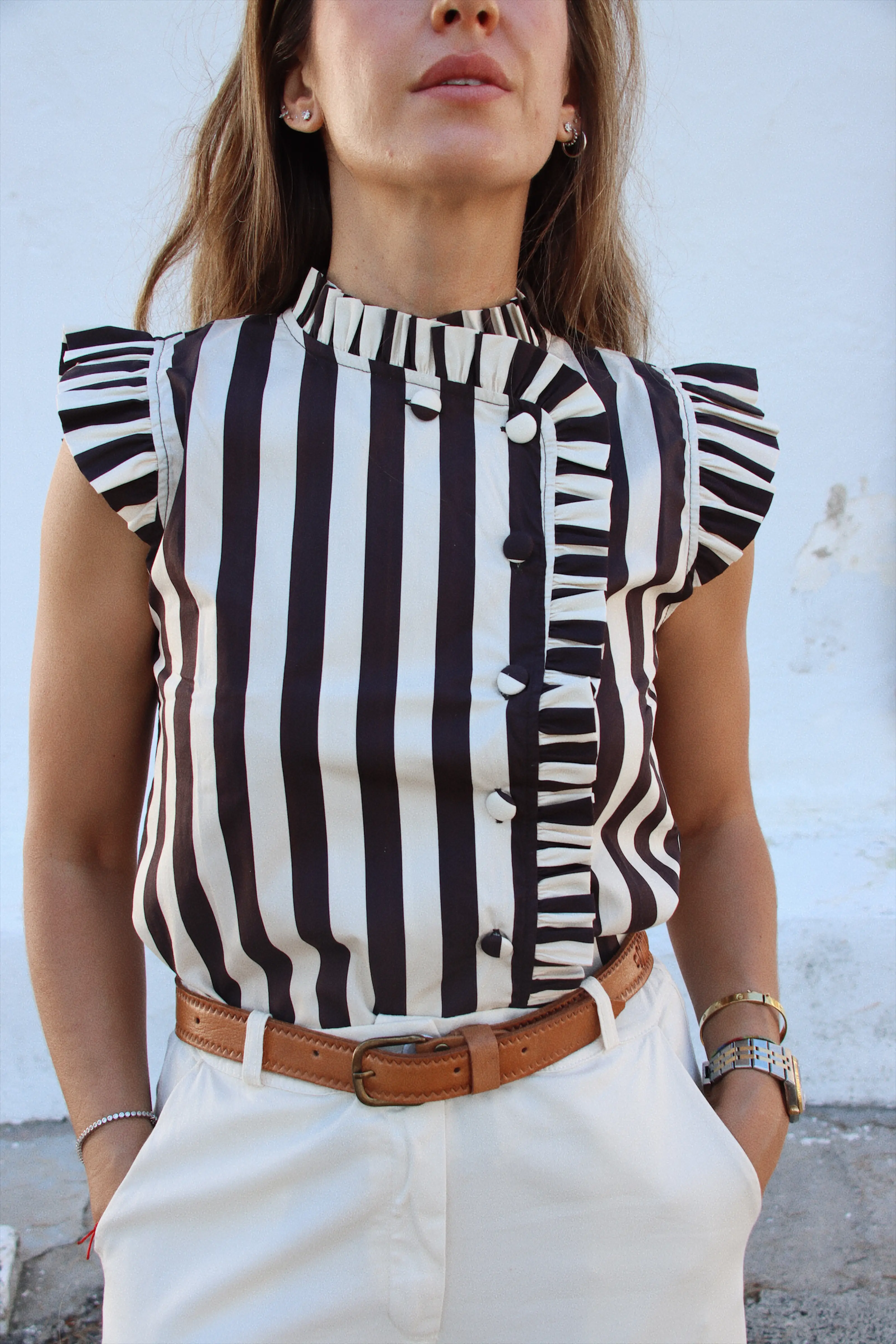 Camisa Ponza Rayas Marrón