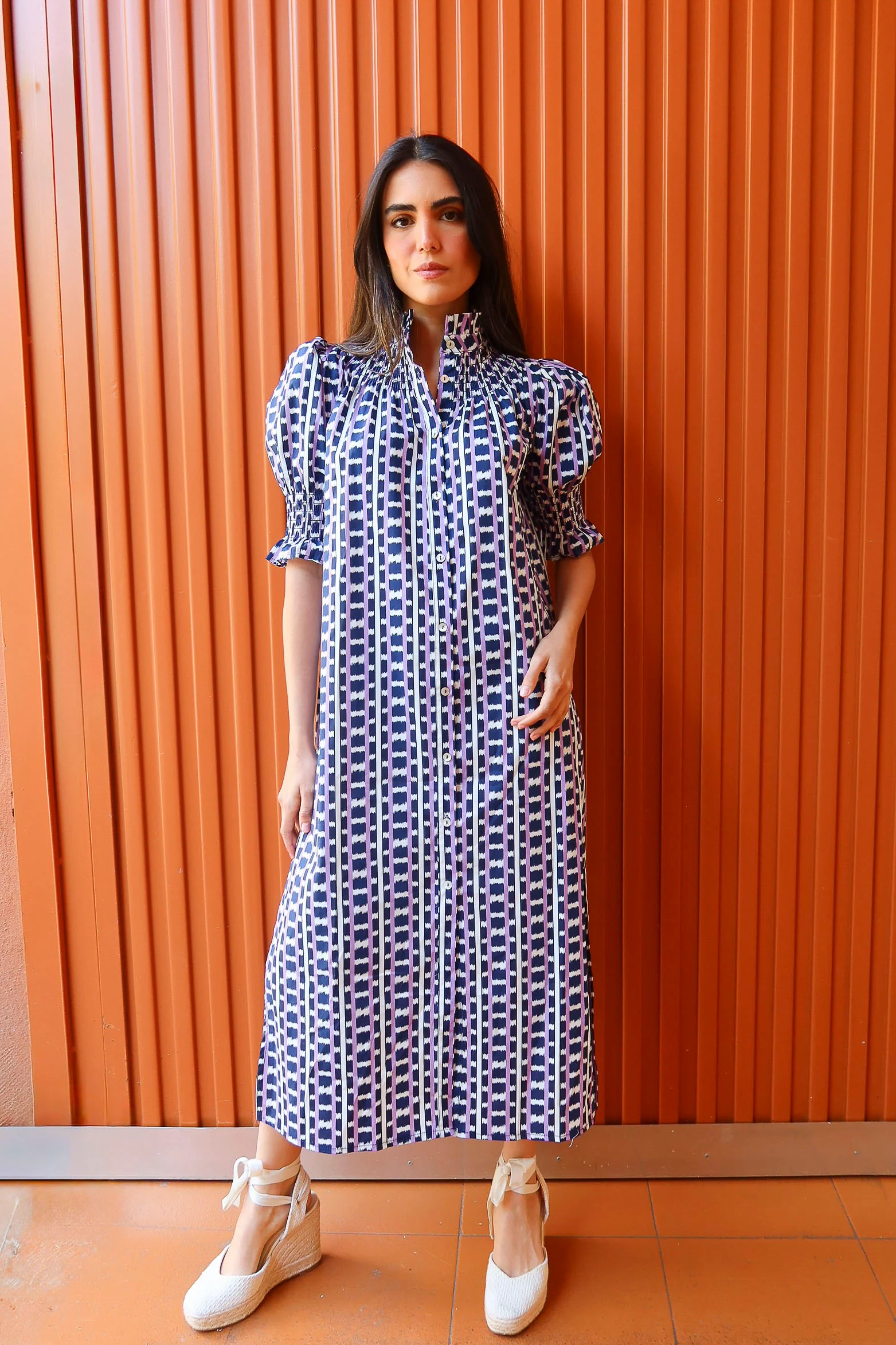 Vestido Ruché Hervet Marino