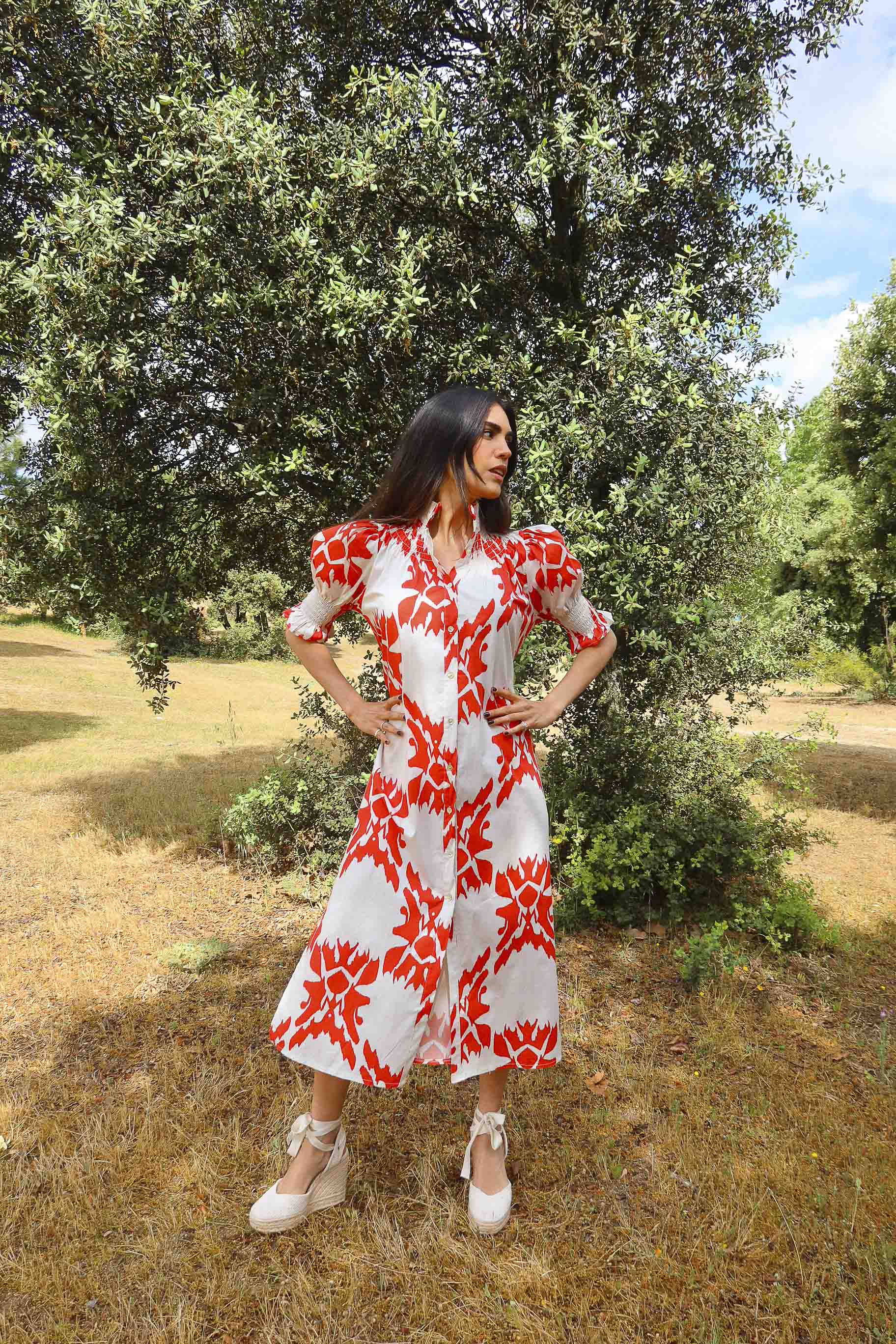 Vestido Ruché Tapet Rojo