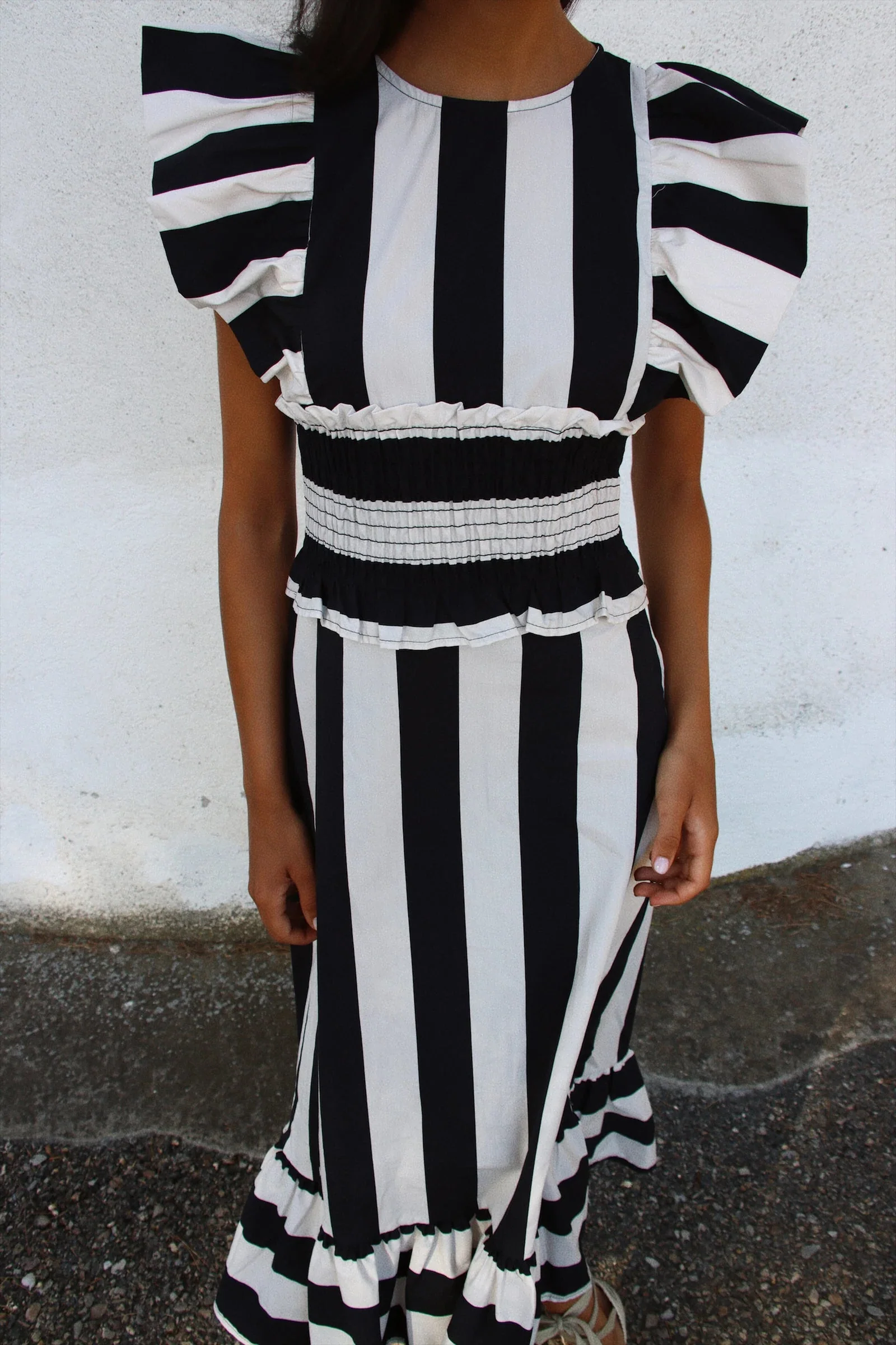 Vestido Snap Rayas Negro - Image 3