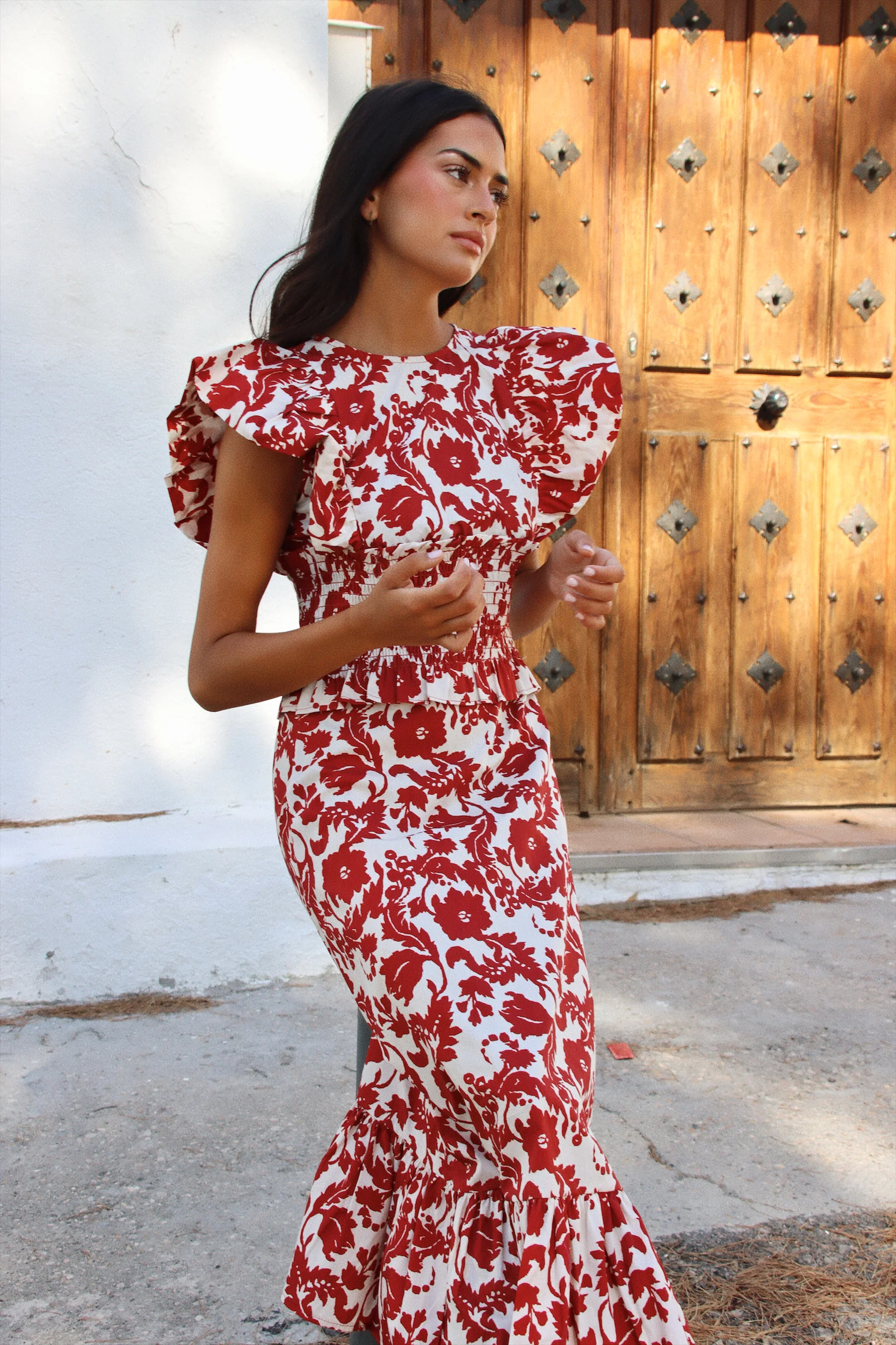 Vestido Snap Tapet Burdeos